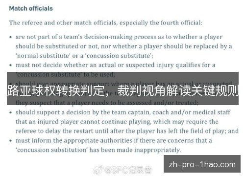 路亚球权转换判定,裁判视角解读关键规则 路亚球权转换判定,裁判视角解读关键规则